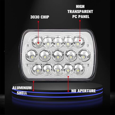 2PCS 7x6 5x7 H6054 Headlights High Low Beam Sealed Headlamps DOT 120W 8400LM Compatible with Cherokee XJ Wrangler YJ Comanche MJ GMC Savana Safari Ford Replacement White in Saudi Arabia