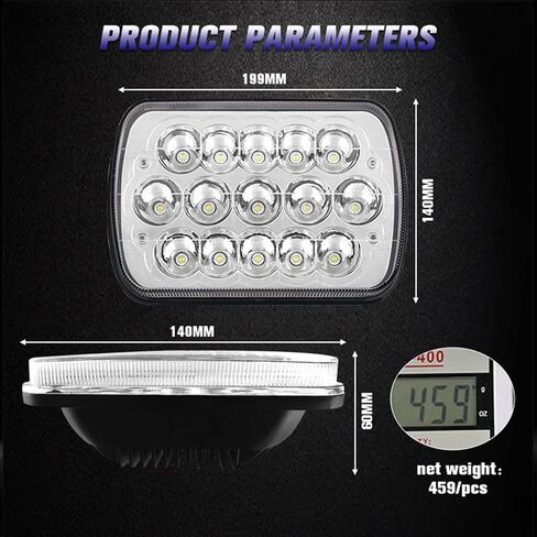 2PCS 7x6 5x7 H6054 Headlights High Low Beam Sealed Headlamps DOT 120W 8400LM Compatible with Cherokee XJ Wrangler YJ Comanche MJ GMC Savana Safari Ford Replacement White in Saudi Arabia