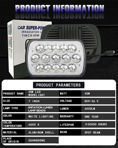 2PCS 7x6 5x7 H6054 Headlights High Low Beam Sealed Headlamps DOT 120W 8400LM Compatible with Cherokee XJ Wrangler YJ Comanche MJ GMC Savana Safari Ford Replacement White in Saudi Arabia