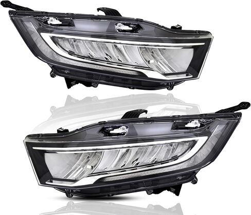 استبدال المصابيح الأمامية LED لهوندا 2021-2024 Odyssey Elite، EX، EX-L، مجموعة زوج مجموعة المصابيح الأمامية للتجول مع لمبات، يسار ويمين، DOT/SAE، 33100-THR-A32، 33150-THR-A32 in Kuwait