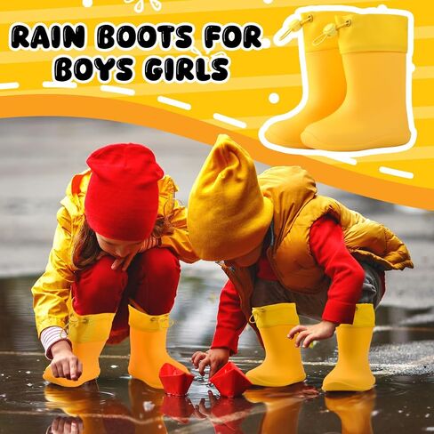 Toddler Rain Boots for Boys Girls Kids Lightweight Waterproof Unisex-Child Boots for Outdoor in Saudi Arabia