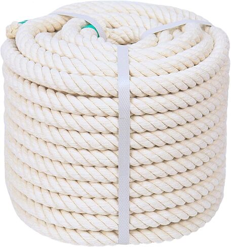 Natural Cotton Rope (3/4 in x 100 ft) Soft White Rope for DIY Crafts, Hammock, Plant Hangers, Home Decorating in Saudi Arabia
