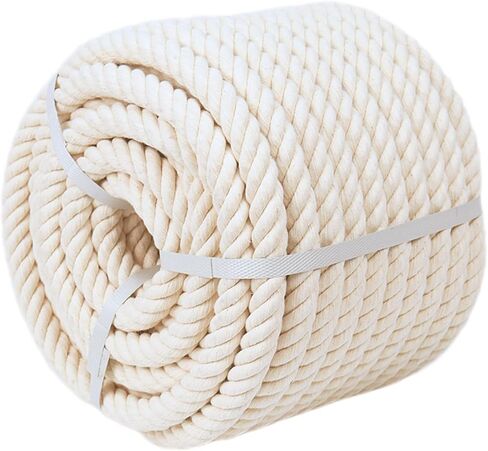 Natural Cotton Rope (3/4 in x 100 ft) Soft White Rope for DIY Crafts, Hammock, Plant Hangers, Home Decorating in Saudi Arabia