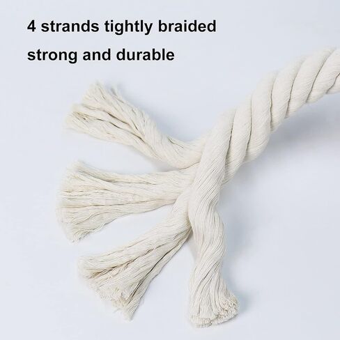 Natural Cotton Rope (3/4 in x 100 ft) Soft White Rope for DIY Crafts, Hammock, Plant Hangers, Home Decorating in Saudi Arabia