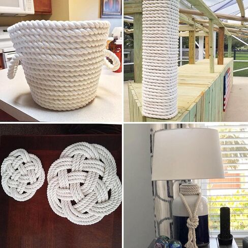 Natural Cotton Rope (3/4 in x 100 ft) Soft White Rope for DIY Crafts, Hammock, Plant Hangers, Home Decorating in Saudi Arabia