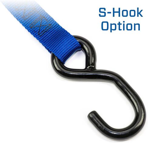 1" x 6' ATV & Motorcycle Ratchet Strap Utility Pack - 4 Tie-Down S-Hook Straps, Soft Loops, Strap Bands & Duffle Bag - 2,800 lb. Break Strength - Black in Saudi Arabia