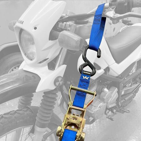 1" x 6' ATV & Motorcycle Ratchet Strap Utility Pack - 4 Tie-Down S-Hook Straps, Soft Loops, Strap Bands & Duffle Bag - 2,800 lb. Break Strength - Black in Saudi Arabia