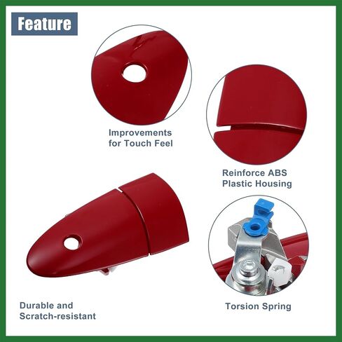 Motoforti Front Left Car Exterior Door Handle Red Fit for Honda CRZ CR-Z 2011-2015 No.72181SZT003ZE - Pack of 1 Long-Lasting in Saudi Arabia