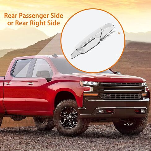 22738726 مقبض باب خارجي من الكروم الجانب الخلفي الأيمن للراكب مناسب لـ 2007-2013 جي إم سي سييرا يوكون XL دينالي، تشيفي تاهو أفالانش سيلفرادو سوبربان، كاديلاك إسكاليد ESV. يستبدل # 22738726 in Kuwait