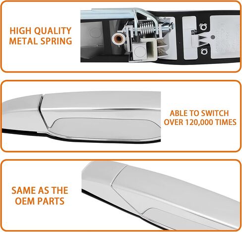 22738726 مقبض باب خارجي من الكروم الجانب الخلفي الأيمن للراكب مناسب لـ 2007-2013 جي إم سي سييرا يوكون XL دينالي، تشيفي تاهو أفالانش سيلفرادو سوبربان، كاديلاك إسكاليد ESV. يستبدل # 22738726 in Kuwait