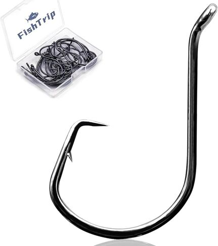 خطافات دائرة الأخطبوط للمياه المالحة - 50 قطعة خطاف صيد سمك السلور، خطافات صيد أوفست للحفارات مقاس 1 1/0 2/0 3/0 4/0 5/0 6/0 7/0 8/0 9/0 in Kuwait