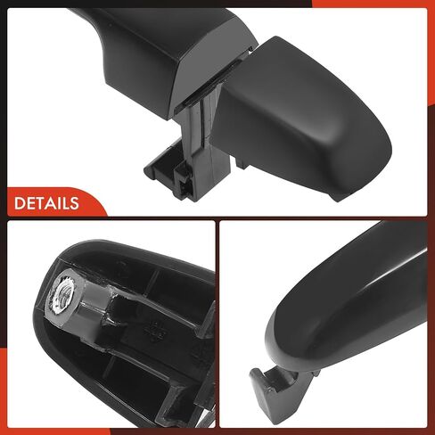 A-Premium Front Right Rear Left Rear Right Exterior Door Handle Compatible with Hyundai Elantra 2006-2010, Elantra 2011-2012 Hatchback, Smooth Black in Saudi Arabia