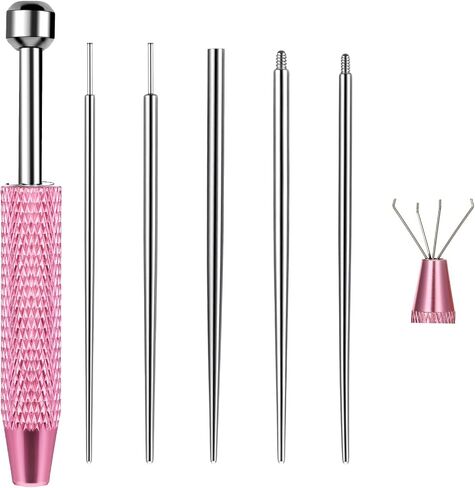 Piercing Ball Grabber Tool for Changing Jewelry - 16G 18G Stainless Steel Flat Back Earring Insertion Tool Threadless Insertion Pin Body Piercing Threader Tool for Ear Nose Lip Eyebrow in Saudi Arabia
