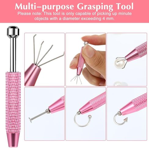 Piercing Ball Grabber Tool for Changing Jewelry - 16G 18G Stainless Steel Flat Back Earring Insertion Tool Threadless Insertion Pin Body Piercing Threader Tool for Ear Nose Lip Eyebrow in Saudi Arabia