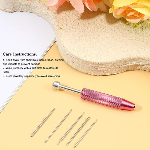 Piercing Ball Grabber Tool for Changing Jewelry - 16G 18G Stainless Steel Flat Back Earring Insertion Tool Threadless Insertion Pin Body Piercing Threader Tool for Ear Nose Lip Eyebrow in Saudi Arabia