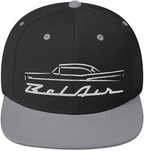 1957 Chevy 57 Belair Bel Air Outline Antique Collector Car Snapback Hat Embroidered Adjustable snap in Saudi Arabia