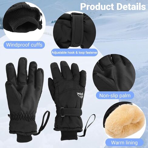 Men's Winter Ski Gloves -Windproof Anti-Slip with Fleece Lined Snowboard Gloves for Driving, Cycling, Outdoor Work in Saudi Arabia