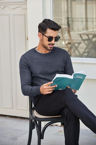 COOFANDY Mens Knit Dress Sweater Crewneck Long Sleeves Slim Fit Sweaters Business Casual Ribbing Pullover Tops in Kuwait