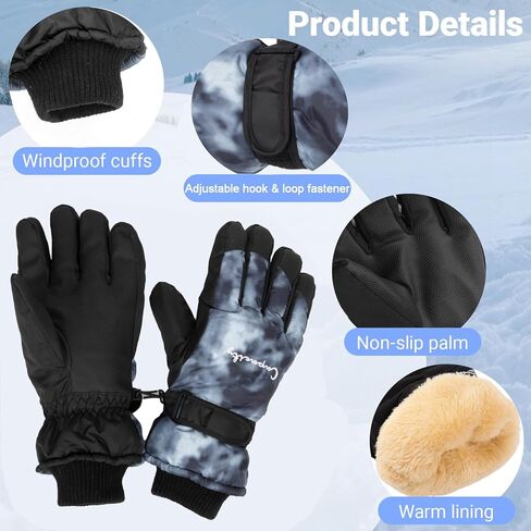 Men's Winter Ski Gloves -Windproof Anti-Slip with Fleece Lined Snowboard Gloves for Driving, Cycling, Outdoor Work in Kuwait