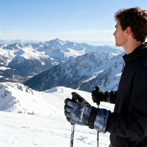 Men's Winter Ski Gloves -Windproof Anti-Slip with Fleece Lined Snowboard Gloves for Driving, Cycling, Outdoor Work in Kuwait