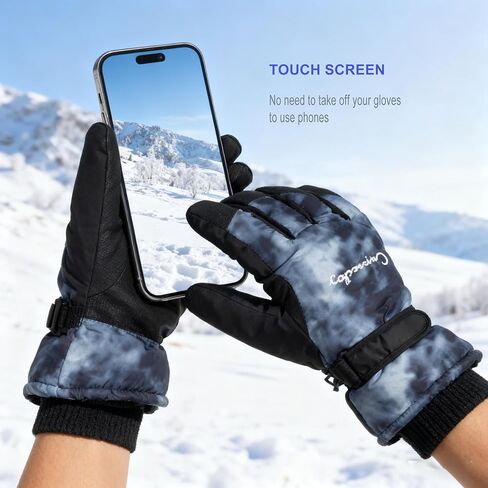 Men's Winter Ski Gloves -Windproof Anti-Slip with Fleece Lined Snowboard Gloves for Driving, Cycling, Outdoor Work in Kuwait