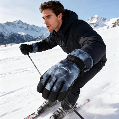 Men's Winter Ski Gloves -Windproof Anti-Slip with Fleece Lined Snowboard Gloves for Driving, Cycling, Outdoor Work in Kuwait