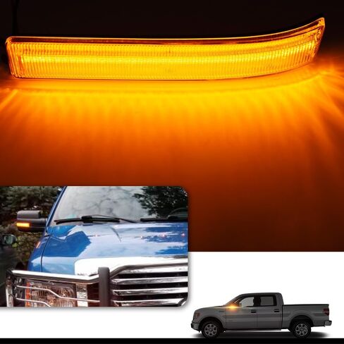 NJSBYL LED مرآة جانبية مصابيح إشارة الانعطاف لـ 2009-2014 Ford F150، F150 SVT-Raptor، Lincoln Mark LT عدسة شفافة كهرمان LED مرايا سحب تتحول إلى اليسار واليمين مجموعات إضاءة الوامضة OEM # 9L3Z17E749AA in Kuwait