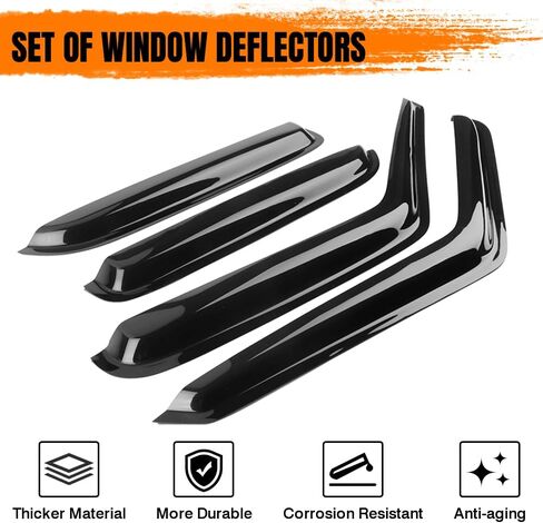 Tape on Window Visor Deflectors, Compatible with 1995-2005 GMC Jimmy Chevrolet Blazer 1996-2001 Oldsmobile Bravada 1998-2001 GMC Envoy, Acrylic Smoke Slim Style Window Rain Guards, Side Vent in Saudi Arabia
