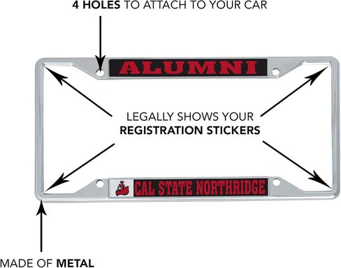 Desert Cactus California Cal State University Northridge License Plate Frame CSUN Matadors Metal Car Tag Holder for Front or Back of Car Officially Licensed (Alumni) in Saudi Arabia