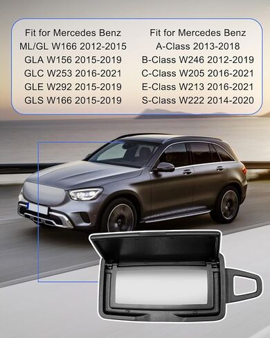 Left Sun Visor Vanity Mirror Cover Fit for Mercedes Benz ML/GL W166 GLA W156 GLC W253 GLE W292 GLS W166 W246 W205 W213 W222 Front Sun Visor Makeup Mirror Cap Black in Saudi Arabia