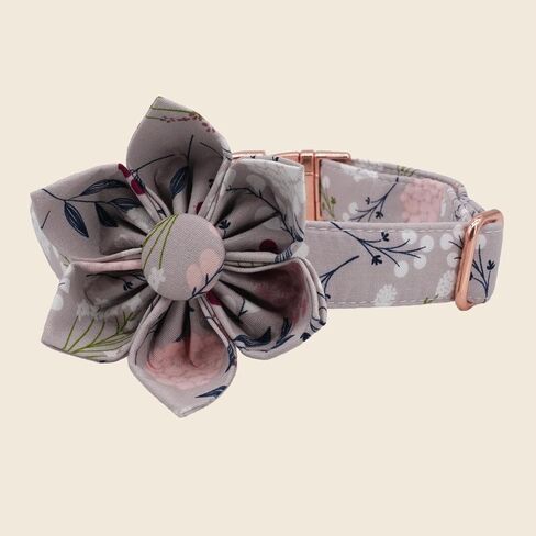 Girl Dog Collar, Floral Dog Collar, Pink Dog Collar, Girl Dog Collars, Floral Dog Collars, Pink Dog Collars with Matching Leash and Flower (L) in Saudi Arabia