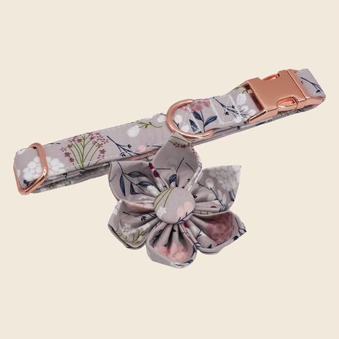 Girl Dog Collar, Floral Dog Collar, Pink Dog Collar, Girl Dog Collars, Floral Dog Collars, Pink Dog Collars with Matching Leash and Flower (L) in Saudi Arabia