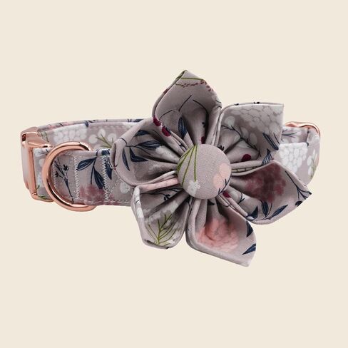 Girl Dog Collar, Floral Dog Collar, Pink Dog Collar, Girl Dog Collars, Floral Dog Collars, Pink Dog Collars with Matching Leash and Flower (L) in Saudi Arabia
