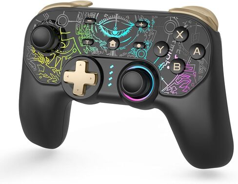 DYONDER Switch Controller, Wireless Switch Pro Controller for Switch/Switch Lite/Switch OLED, Wireless Gamepad for PC/iOS/Android with RGB/Programmable/Motion Control/Vibration/Turbo/Wakeup(Black) in Saudi Arabia