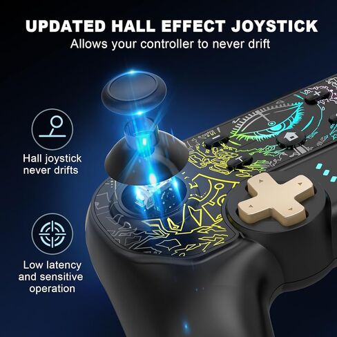 DYONDER Switch Controller, Wireless Switch Pro Controller for Switch/Switch Lite/Switch OLED, Wireless Gamepad for PC/iOS/Android with RGB/Programmable/Motion Control/Vibration/Turbo/Wakeup(Black) in Saudi Arabia