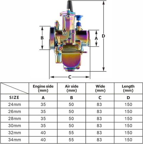 PWK 26mm Carburetor High Performance Racing Carburetor for 75cc to 125cc Yamaha ATV Quad Go Kart Dirt Bike Scooter Motocross with Power Jet in Saudi Arabia