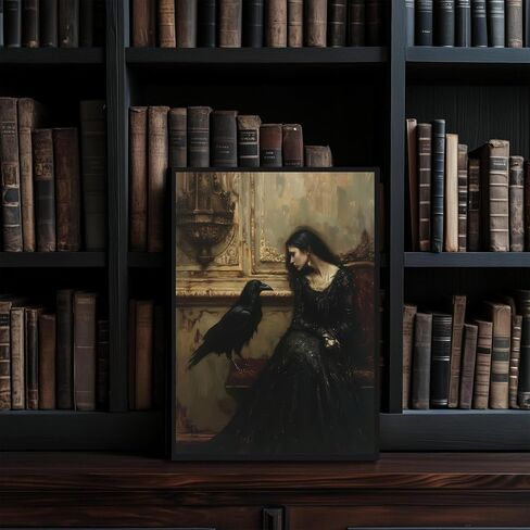 Framed Dark Academia Wall Art Veiled Woman Moth Prints Victorian Gothic Canvas Painting Dark Moody Aesthetic Pictures Wall Decor Moody Romance Prints Artwork for Bedroom Living Room 8x10 Inch in Saudi Arabia
