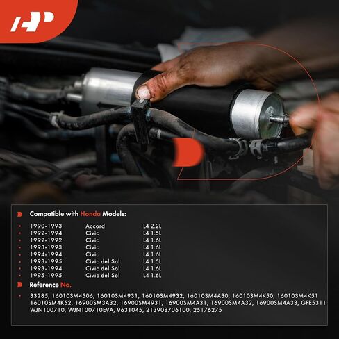 فلتر وقود ممتاز متوافق مع Honda Civic 1992-1994 1.5L 1.6L، Accord 1990-1993 2.2L، Civic del Sol 1993-1995 1.5L 1.6L in Saudi Arabia