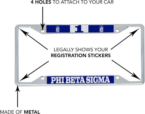 إكسسوارات السيارات Desert Cactus Phi Beta Sigma من Sigmas إطار لوحة ترخيص معدني وحامل بطاقات للمركبة الأمامية أو الخلفية (إطار #1) in Saudi Arabia
