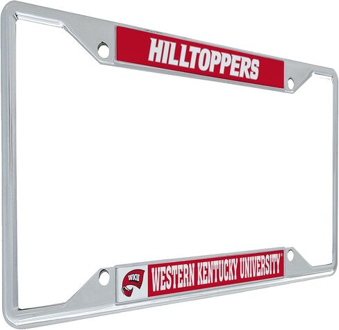 صبار الصحراء جامعة كنتاكي الغربية WKU Hilltoppers Toppers اكسسوارات السيارات إطار لوحة الترخيص المعدنية وحامل العلامة للأمام أو الخلفي للسيارة (التميمة) in Saudi Arabia