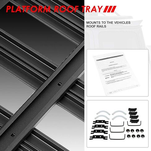 Auto Dynasty 60" x 48" x 6" Cargo Box Universal Aluminum Pallet Style Roof Rack Bars Luggage Carrier w/Mounting Brackets Replacement in Saudi Arabia