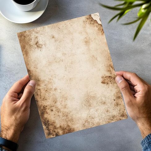 PARTH IMPEX 56 Sheets Vintage Lined Writing Paper 8.5x11 - Letter Size Ruled Stationery Rustic Old Looking Letterhead Printer Paper - 120gsm Thick Uncoated Decorative Colored Antique Aged Design in Kuwait