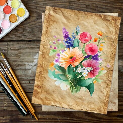 PARTH IMPEX 56 Sheets Vintage Lined Writing Paper 8.5x11 - Letter Size Ruled Stationery Rustic Old Looking Letterhead Printer Paper - 120gsm Thick Uncoated Decorative Colored Antique Aged Design in Kuwait