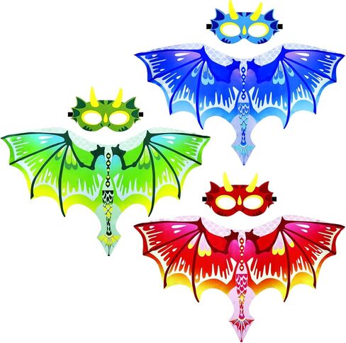 Dragon Wings Costume for Kids Dinosaur-Masks as Party Favors Toddler Dress-Up Clothes Dramatic Play Birthday Gifts in Saudi Arabia
