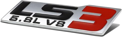 Auto Dynasty Metal Emblem Decal Logo Trim Badge 6.8L LS3 V8 (Black & Red) in Saudi Arabia