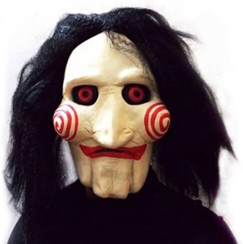 Saw Clown Mask Halloween with Hair - Jigsaw Billy Jig Saw Clown in Saudi Arabia