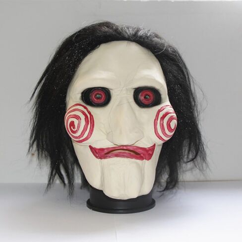 Saw Clown Mask Halloween with Hair - Jigsaw Billy Jig Saw Clown in Saudi Arabia