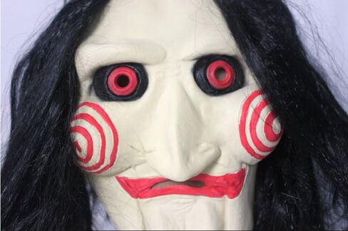 Saw Clown Mask Halloween with Hair - Jigsaw Billy Jig Saw Clown in Saudi Arabia
