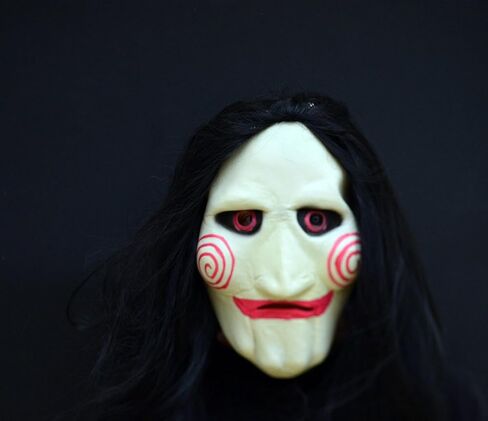 Saw Clown Mask Halloween with Hair - Jigsaw Billy Jig Saw Clown in Saudi Arabia