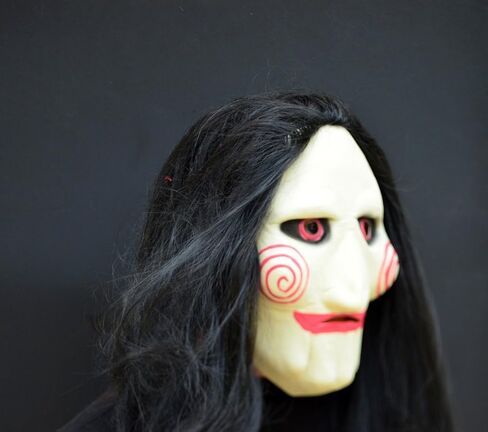 Saw Clown Mask Halloween with Hair - Jigsaw Billy Jig Saw Clown in Saudi Arabia